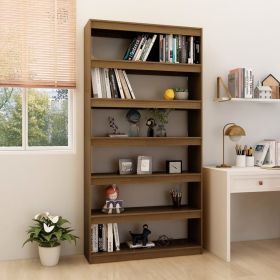 Book Cabinet/Room Divider Honey Brown 39.4"x11.8"x78.7" Solid Wood Pine
