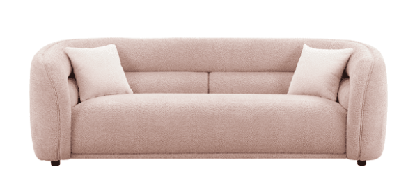 90.6'' Mid Century Modern Curved Sofa Counch Living Room Sofa; PINK