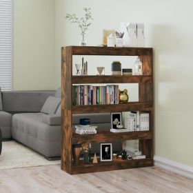 Book Cabinet/Room Divider Smoked Oak 39.4"x11.8"x53.1"