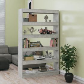 Book Cabinet/Room Divider Concrete Gray 39.4"x11.8"x65.4"