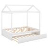 Full Size House Bed with Trundle; Support Legs