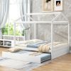 Full Size House Bed with Trundle; Support Legs