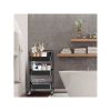 Werseon rolling trolley with wheels bathtub manager trolley rolling metal tissue trolley handle - black