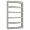 Book Cabinet/Room Divider Concrete Gray 39.4"x11.8"x65.4"