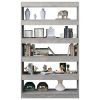 Book Cabinet/Room Divider Concrete Gray 39.4"x11.8"x65.4"
