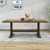 TREXM Retro Style Dining Table 78"Wood Rectangular Table, Seats up to 8 (Natural Walnut)