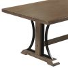 TREXM Retro Style Dining Table 78"Wood Rectangular Table, Seats up to 8 (Natural Walnut)
