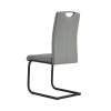 Dining chairs set of 2, Grey PU Chair modern kitchen chair with metal leg