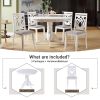 Mid-Century 5-Piece Extendable Round Dining Table Set with 4 Upholstered Dining Chairs for Small Places