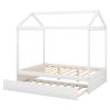 Full Size House Bed with Trundle; Support Legs