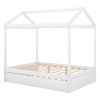Full Size House Bed with Trundle; Support Legs