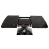 Modern Square Dining Table;  Stretchable;  Printed Black/white Marble Table Top+MDF X-Shape Table Leg with Metal Base