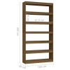 Book Cabinet/Room Divider Honey Brown 39.4"x11.8"x78.7" Solid Wood Pine
