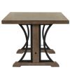 TREXM Retro Style Dining Table 78"Wood Rectangular Table, Seats up to 8 (Natural Walnut)
