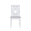 Mid-Century 5-Piece Extendable Round Dining Table Set with 4 Upholstered Dining Chairs for Small Places