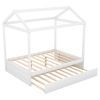 Full Size House Bed with Trundle; Support Legs