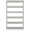 Book Cabinet/Room Divider Concrete Gray 39.4"x11.8"x65.4"