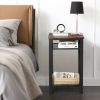 Simple Modern Style 3-Tier Industrial Side End Telephone Table Tall Nightstand