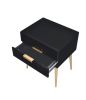 Denvor Night Table in Black & Gold XH