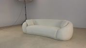 3 person sofa modern combination Half moon casual Teddy bear wool sofa curved sofa, Snow White