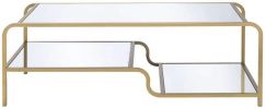 Astrid Coffee Table in Gold & Mirror