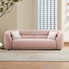 90.6'' Mid Century Modern Curved Sofa Counch Living Room Sofa; PINK