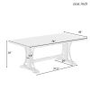TREXM Retro Style Dining Table 78"Wood Rectangular Table, Seats up to 8 (Natural Walnut)