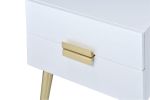Denvor Night Table in White & Gold XH