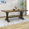 TREXM Retro Style Dining Table 78"Wood Rectangular Table, Seats up to 8 (Natural Walnut)