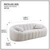 3 Seater Modern Sofa with Deep Channel Tufted Performance Velvet Sofa for Living room/Lounge area(Beige)