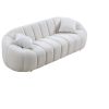 3 Seater Modern Sofa with Deep Channel Tufted Performance Velvet Sofa for Living room/Lounge area(Beige)