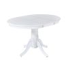 Mid-Century 5-Piece Extendable Round Dining Table Set with 4 Upholstered Dining Chairs for Small Places
