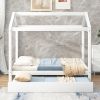 Full Size House Bed with Trundle; Support Legs