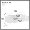 90'' Mid-Century 3 Seater Sofa with 2 Stretchable Walnut Pad Modern Fabric Upholstered Sofa for livingroom lobby office Blue