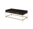 Adiel Coffee Table; Black & Gold Finish