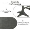 TREXM Retro Style Table 71'' Wooden Rectangular Table with Curved Design Legs (Light Gray)