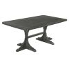 TREXM Retro Style Table 71'' Wooden Rectangular Table with Curved Design Legs (Light Gray)