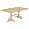 TREXM Retro Style Table 71'' Wooden Rectangular Table with Curved Design Legs (Natural Wood Wash)