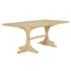 TREXM Retro Style Table 71'' Wooden Rectangular Table with Curved Design Legs (Natural Wood Wash)