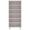 CD Cabinet White 17.7"x7.1"x39.4" Solid Wood Pine