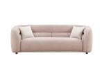 90.6'' Mid Century Modern Curved Sofa Counch Living Room Sofa; PINK