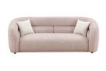 90.6'' Mid Century Modern Curved Sofa Counch Living Room Sofa; PINK