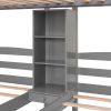 Twin over Twin&Twin Bunk Bed;  Triple Bunk Bed with Drawers;  Staircase with Storage;  Built-in Shelves