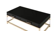 Adiel Coffee Table; Black & Gold Finish