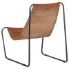 Relaxing Chair Brown Real Leather