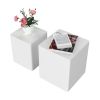 Upgrade MDF Nesting table/side table/coffee table/end table for living room,office,bedroom White, set of 2