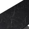Modern Square Dining Table;  Stretchable;  Printed Black/white Marble Table Top+MDF X-Shape Table Leg with Metal Base