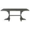 TREXM Retro Style Table 71'' Wooden Rectangular Table with Curved Design Legs (Light Gray)