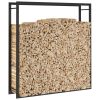 Firewood Rack Matt Black 43.3"x11"x45.7" Steel