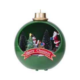 Ornament Snow House Decoration Christmas Gift (Color: GREEN)